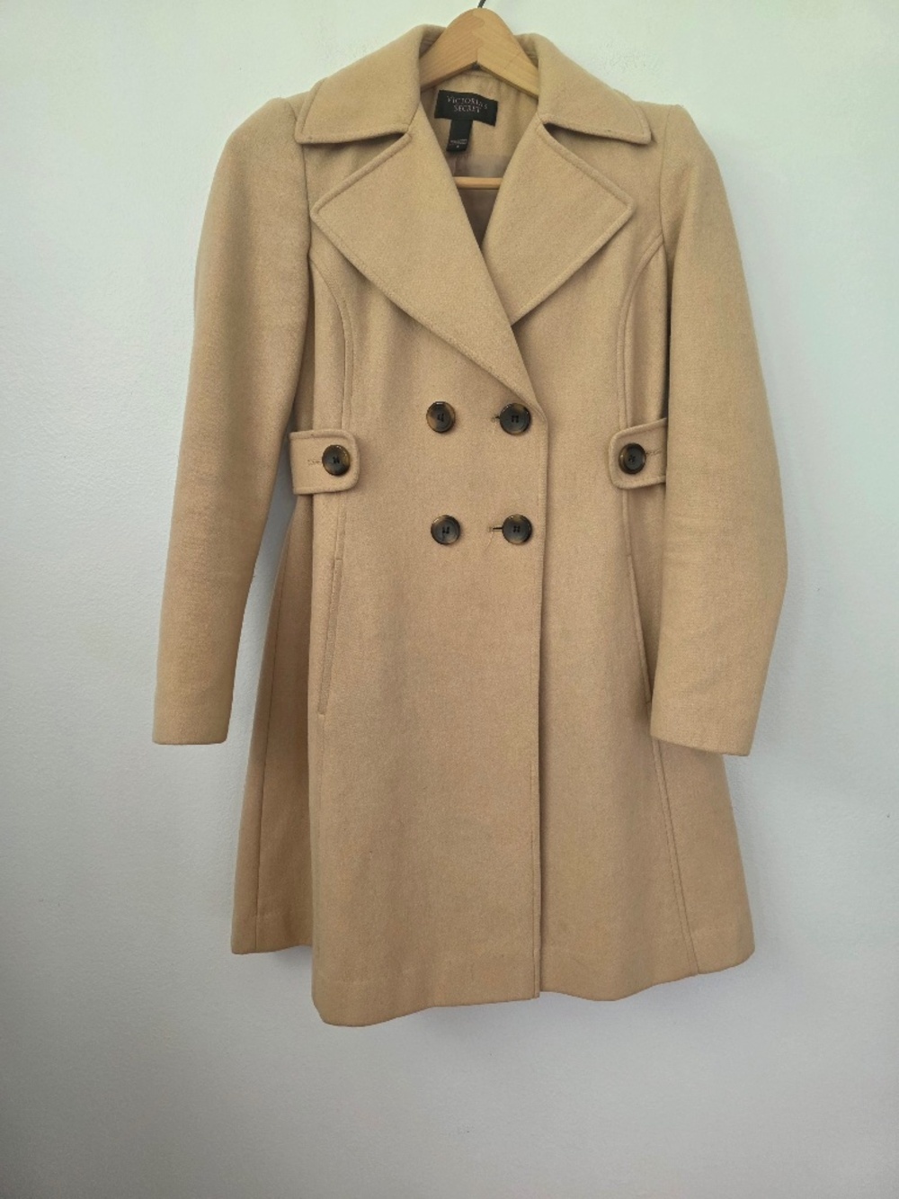 Victoria's Secret Honey Beige Wool Blend Long Pea Coat - Size 0